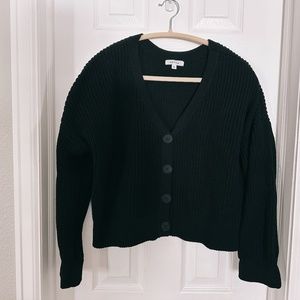 Vetta Chunky Cropped Cardigan, black XS